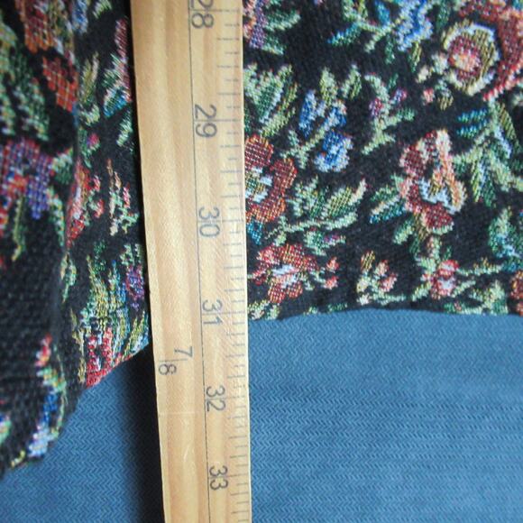 Double Zero Dress Womens Small Black Floral Tapestry Posh Fit & Flare Flirty - Picture 7 of 10